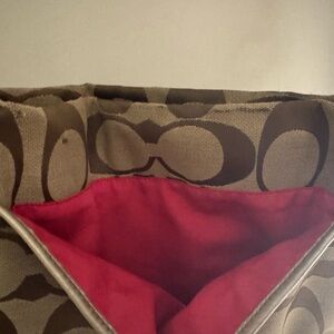 Coach Tan and Red Shoulder Bag